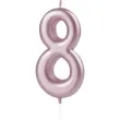 swieczka cyfra 8 partypal rozowe zloto 10 cm
