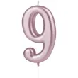 swieczka cyfra 9 partypal rozowe zloto 10 cm