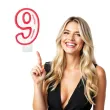 swieczka cyfra 9 wszystkiego najlepszego partypal czerwona 8 cm