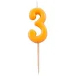swieczka na tort 3 folat pomaranczowa