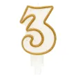 swieczka na tort 3 godan zlota z brokatem 9 cm