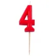 swieczka na tort 4 folat czerwona