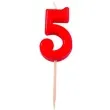 swieczka na tort 5 folat czerwona