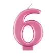 swieczka na tort 6 rozowa godan