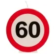 swieczka na tort 60 urodziny bialo czerwona dekora
