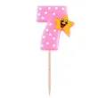 swieczka na tort 7 z gwiazdka rozowa arpex