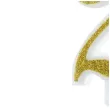 swieczka na tort cyferka 2 brokatowa zlota partypal