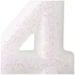swieczka na tort cyferka 4 rozowy brokat biala amscan 6 5 cm