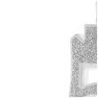 swieczka na tort cyferka 5 brokatowa srebrna partypal