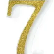swieczka na tort cyferka 7 brokatowa zlota partypal