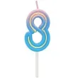 swieczka na tort cyferka 8 neon ombre godan