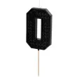 swieczka na tort cyfra 0 czarny partydeco 6 cm