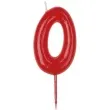 swieczka na tort cyfra 0 czerwona dekora 5 5 cm