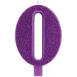 swieczka na tort cyfra 0 fioletowa brokatowa givi 9 5 cm