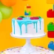swieczka na tort cyfra 0 klocki mix partypal 11 cm
