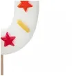 swieczka na tort cyfra 0 konfetti bialy partydeco 10 cm