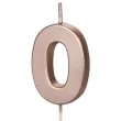 swieczka na tort cyfra 0 rose gold partydeco 9 cm