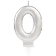 swieczka na tort cyfra 0 srebrny amscan 9 3 cm
