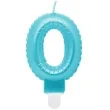 swieczka na tort cyfra 0 wypustki niebieska jasna perlowa godan 7 cm
