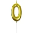 swieczka na tort cyfra 0 zlota dekoracjepolska 6 5 cm