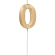 swieczka na tort cyfra 0 zlota folat 7 cm