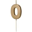 swieczka na tort cyfra 0 zloty partydeco 4 5 cm