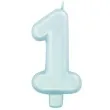 swieczka na tort cyfra 1 niebieski perlowy givi 9 cm