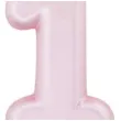 swieczka na tort cyfra 1 rozowy perlowy givi 9 cm