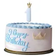 swieczka na tort cyfra 1 w koronie blekitna partydeco 9 5 cm