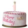 swieczka na tort cyfra 1 w koronie rozowa jasna partydeco 15 cm
