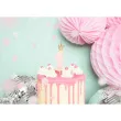 swieczka na tort cyfra 1 w koronie rozowa jasna partydeco 9 5 cm
