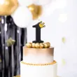 swieczka na tort cyfra 1 zlota korona czarny partypal 8 8 cm