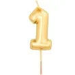 swieczka na tort cyfra 1 zloty metalik givi 8 cm