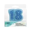 swieczka na tort cyfra 18 niebieskie gwiazdki ravi