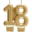 swieczka na tort cyfra 18 zlota santex 9 cm