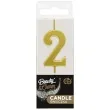 swieczka na tort cyfra 2 beauty charm piker zloty godan 9 5 cm