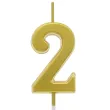 swieczka na tort cyfra 2 beauty charm piker zloty godan 9 5 cm