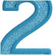 swieczka na tort cyfra 2 brokat niebieska guirca 4 cm