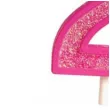 swieczka na tort cyfra 2 brokat rozowa guirca 4 cm