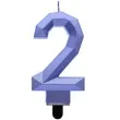 swieczka na tort cyfra 2 diament niebieska godan 7 6 cm
