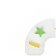 swieczka na tort cyfra 2 konfetti bialy partydeco 10 cm