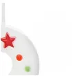 swieczka na tort cyfra 2 konfetti bialy partydeco 10 cm