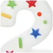 swieczka na tort cyfra 2 konfetti bialy partydeco 10 cm