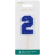 swieczka na tort cyfra 2 niebieski partydeco 6 cm