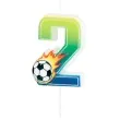 swieczka na tort cyfra 2 pilka nozna partypal 6 cm