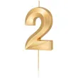swieczka na tort cyfra 2 pryzmatyczna zloty partypal 6 5 cm