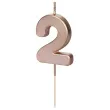 swieczka na tort cyfra 2 rose gold partydeco 9 cm
