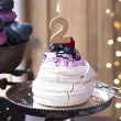 swieczka na tort cyfra 2 rose gold partydeco 9 cm