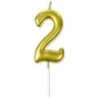swieczka na tort cyfra 2 zlota dekoracjepolska 6 5 cm