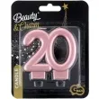 swieczka na tort cyfra 20 beauty and charm rozowo zlota godan 8 cm